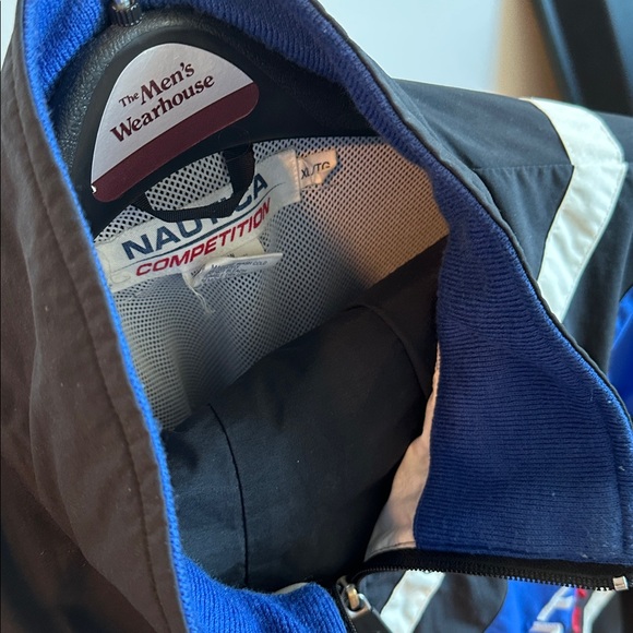 Vintage 90s Nautica Competition Black Tracksuit with Blue and White Stripes XL - Picture 3 of 5
